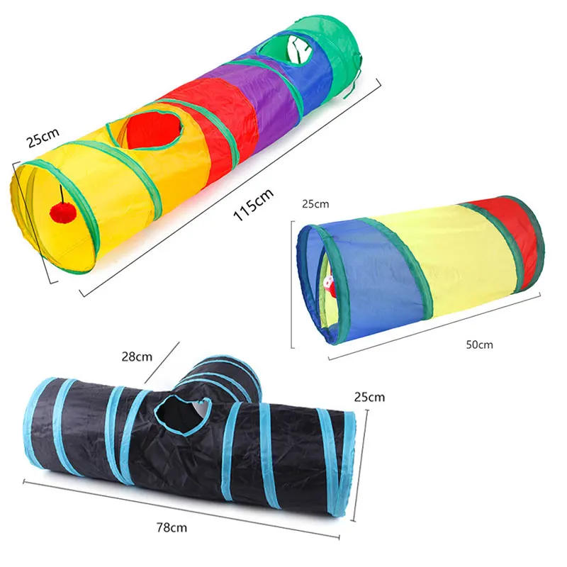 Cat Tunnel Foldable Pet Supplies Cat Toy Breathable Material Pass Play Tunnel Drill Barrel Small Pet Toy Indoor Loud Paper