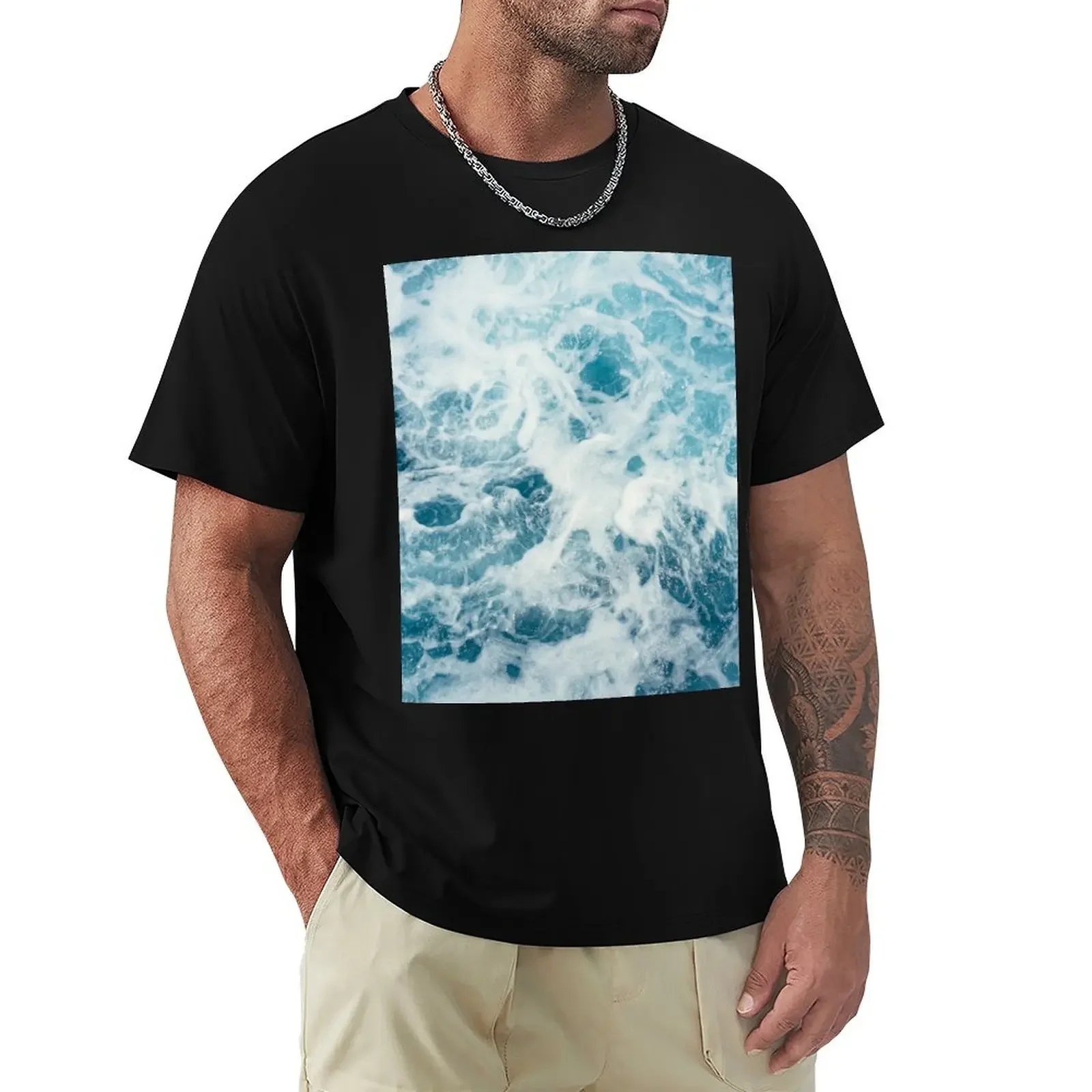 Sea Waves in the Ocean T-Shirt oversized graphic tee graphics anime figures street wear big and tall t shirts for men