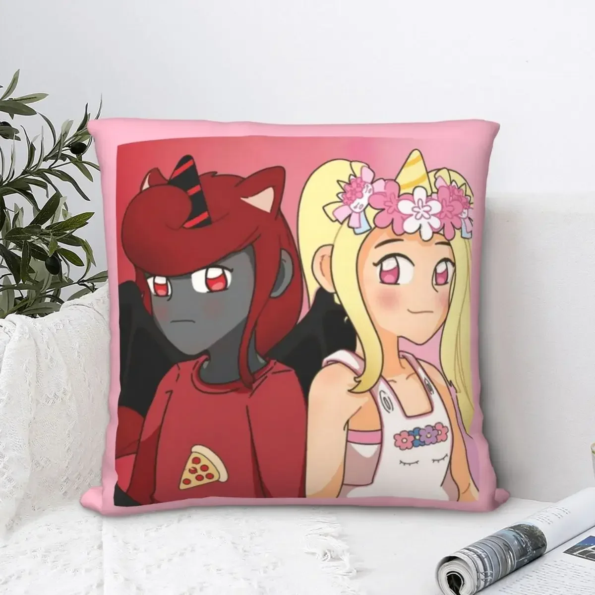 Sanna And Moody IamSanna Love Pillowcase Pillow Case Cushion Cover Home Decorative Unicorns Ro.Blox Pink Throw