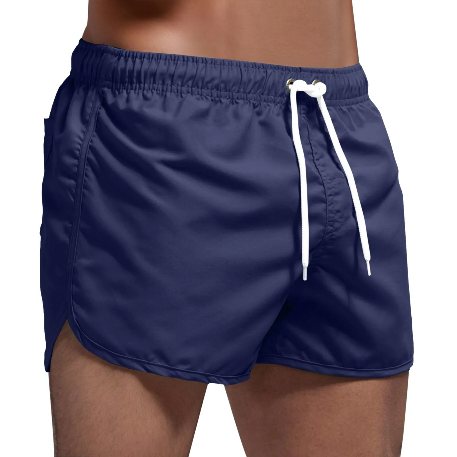 2024 Summer Men\'s Swimwear Shorts Brand Beachwear Sexy Swim Trunks Men Swimsuit Low Waist Breathable Beach Wear Surf