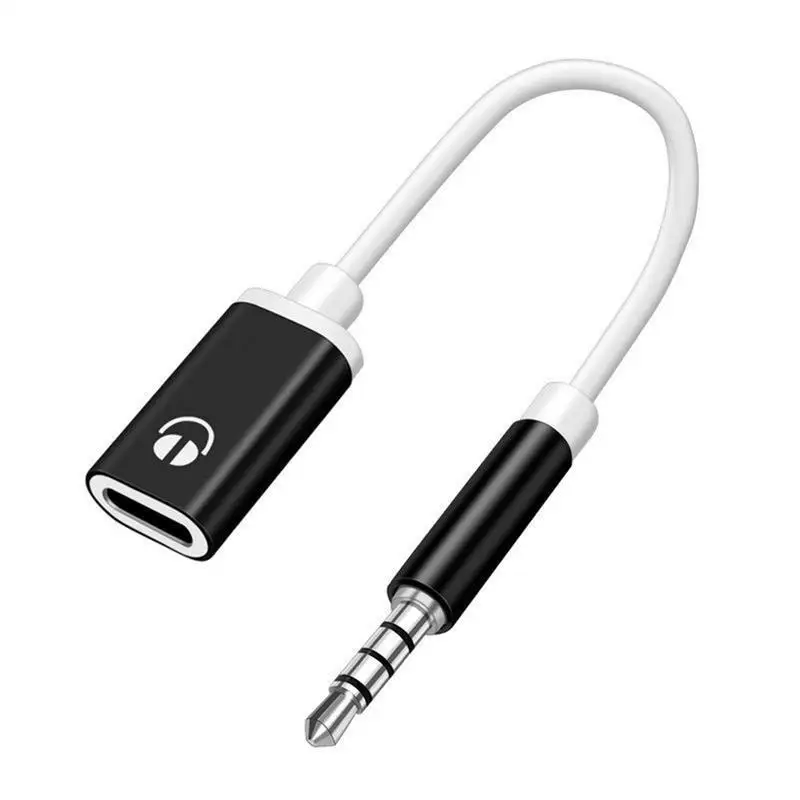 Type C To 3.5mm Headphone Car Stereo Cord Typec Female Flat Head Earphone Type-C Converter Earphone Adapter Earphone Audio