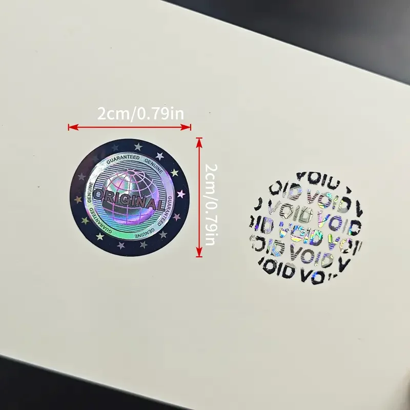 500pcs/1000pcs 2cm*2cm Silvery English Universal 3D Earth Pattern Laser Holographic Anti-counterfeiting Stickers for Electronic