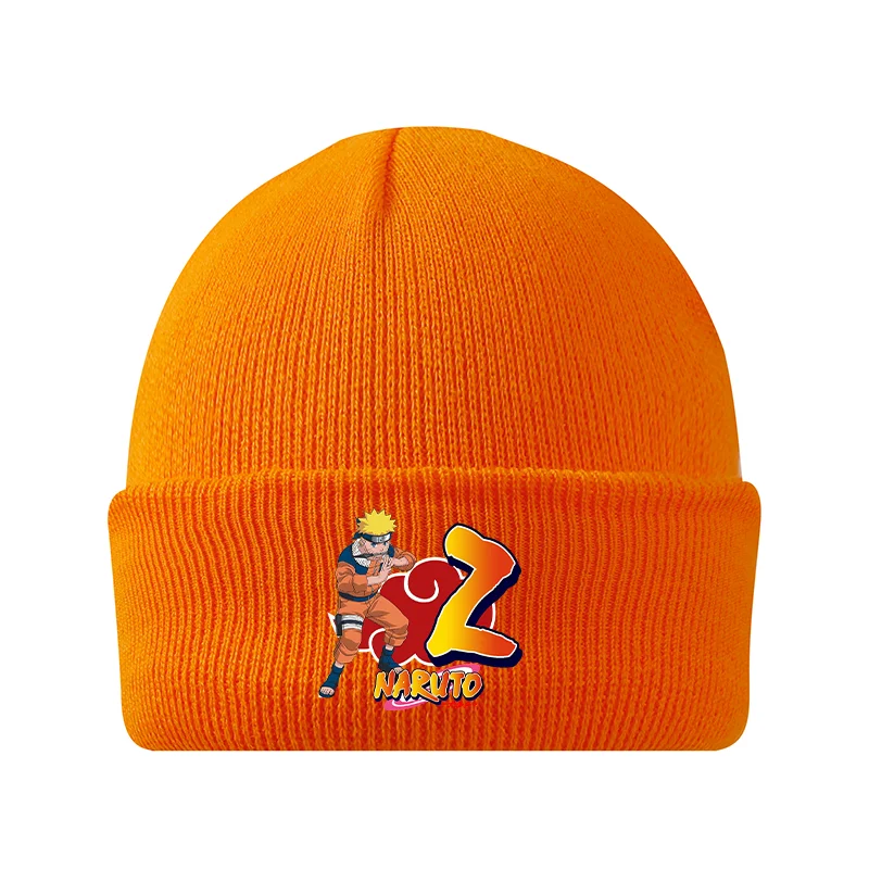 

Naruto Kids Cute Winter Knitted Hat Cartoon Anime Patterned Letters A-Z Printed Hat Boys Girls Fashion Caps Birhday Party Gifts