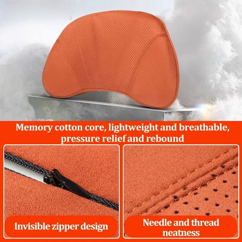 يصلح ل Lixiang L6 L7 L8 L9 لوازم تزيين السيارة الجلد المدبوغ رغوة الذاكرة كرسي داعم للفقرات القطنية مقعد تنفس وسادة قطني #6