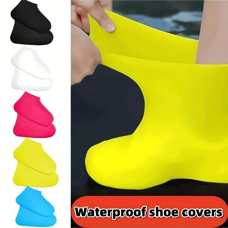 2pcs All-Weather Anti-Slip Shoe Covers – Silicone Waterproof for Commuting & Outdoor Adventures –Keep Feet Dry & Safe – Reusable