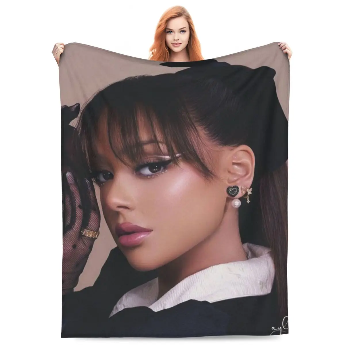 Custom A-Ayliva Cool Singer Blanket 3D Printed Soft Flannel Fleece Warm Pop Music Throw Blankets for Travel Bed Couch Quilt