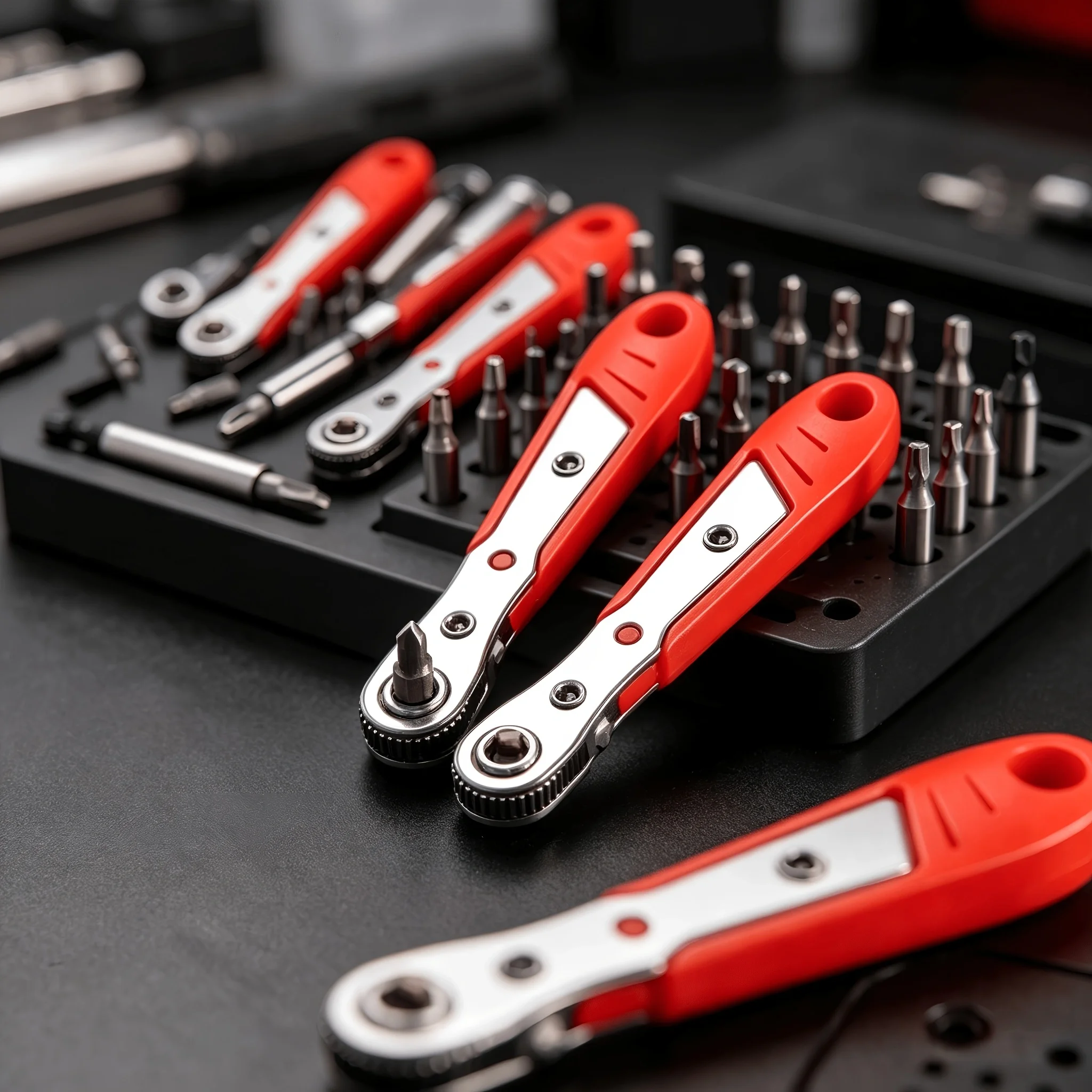 Two-Way Ratchet Wrench, Screwdriver Bit Set Accessories, Multi-Specification Bit Adapter, Labor-Saving Quick-Release Tool for Narrow Space Repairs
