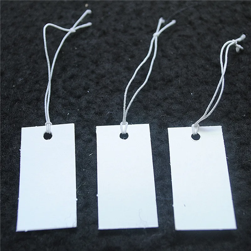 1000 sztuk nowe etykiety cenowe papierowe tagi 37X18MM 40X20MM z elastycznym drutem do rzemieślniczych sprzedaży wiszące DIY biżuteria akcesoria