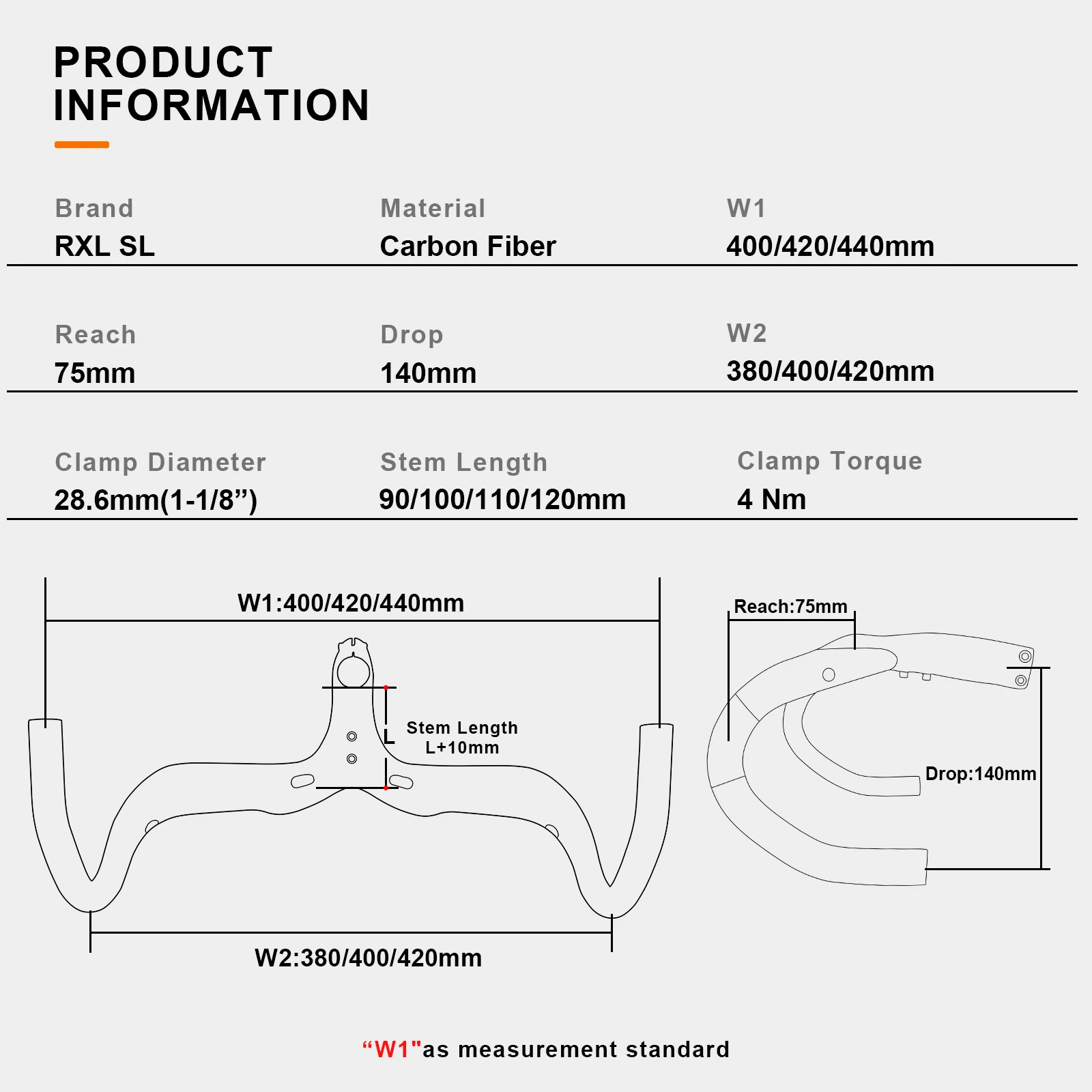 RXL SL Bike Carbon Road Handlebar 3K Glossy Bicycle Handle bar Ultra-light Integrated Handlebars and Stem Carbon Drop Handlebar