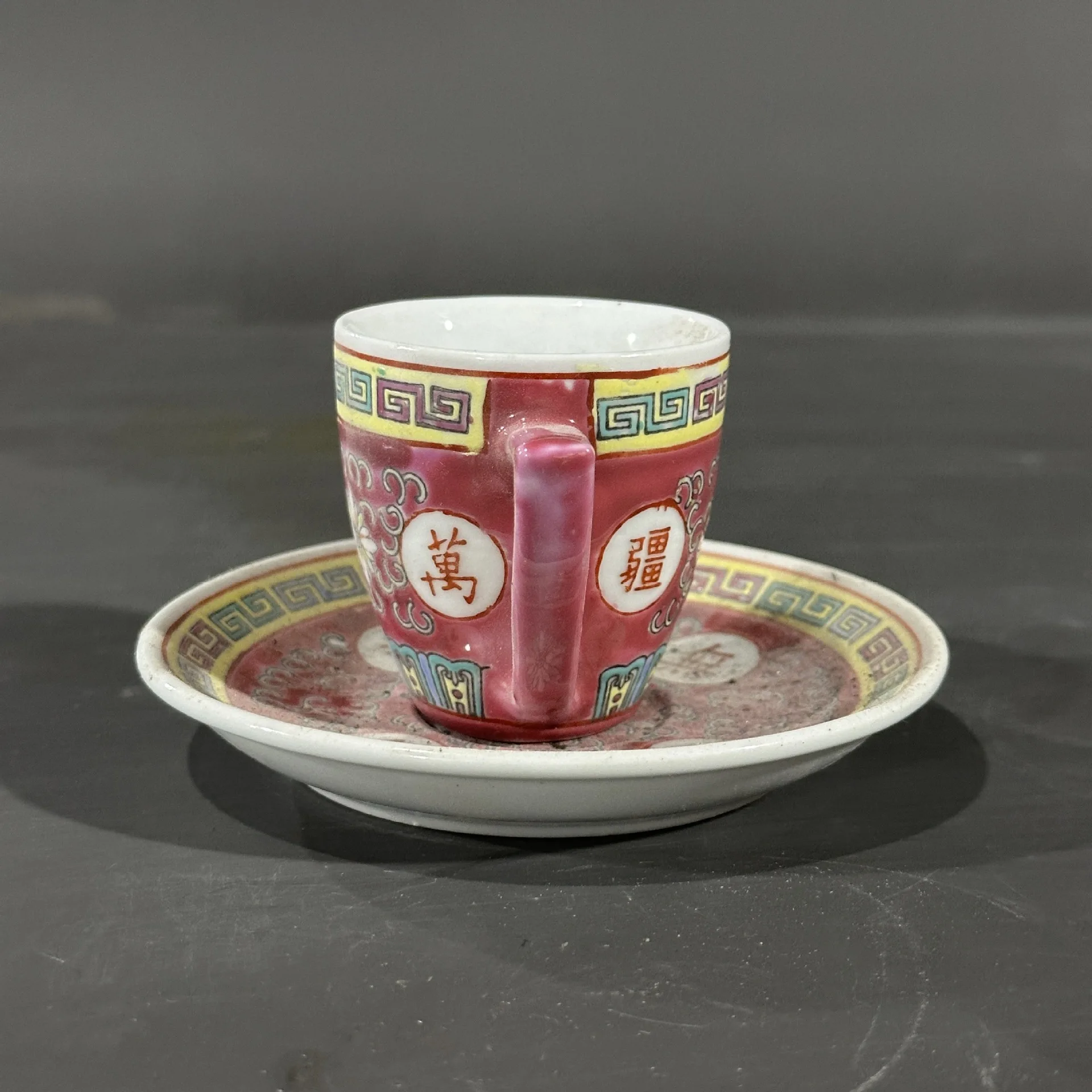 Handmade Hand-Painted Kombucha Wanshou Wujiang Jingdezhen 567 Goods Coffee Cup Pink Porcelain Foreign Exchange Export