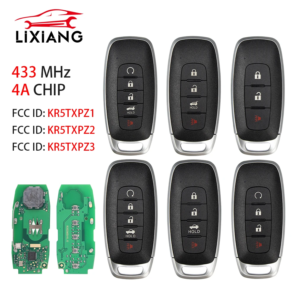 

Lixiang 4A Chip 433MHz KR5TXPZ1/Z2/Z3 Proximity Car Remote Key For Nissan Rogue Kicks X-Trial Ariya Versa Pathfinder Ignis