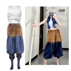 Women Halloween Costumes Anime Demon Slayer Hashibira Inosuke Cosplay Pig Headgear Bandage Pants Apron Kimetsu no Yaiba Wig Suit