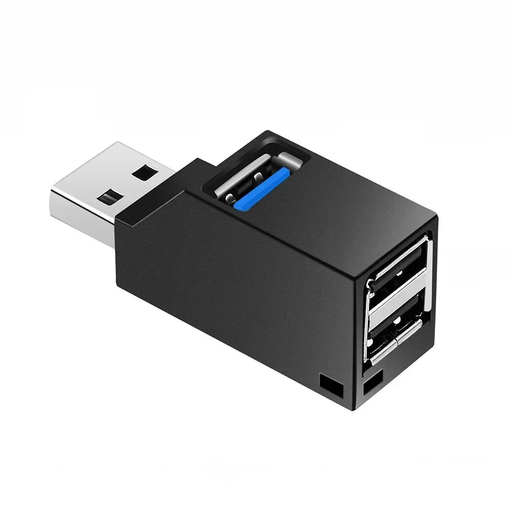 Portable Multi-Port HUB Splitter USB 3.0 High-Speed 3-Port Expander Plug and Play Compact for Laptops Tablets Desktops