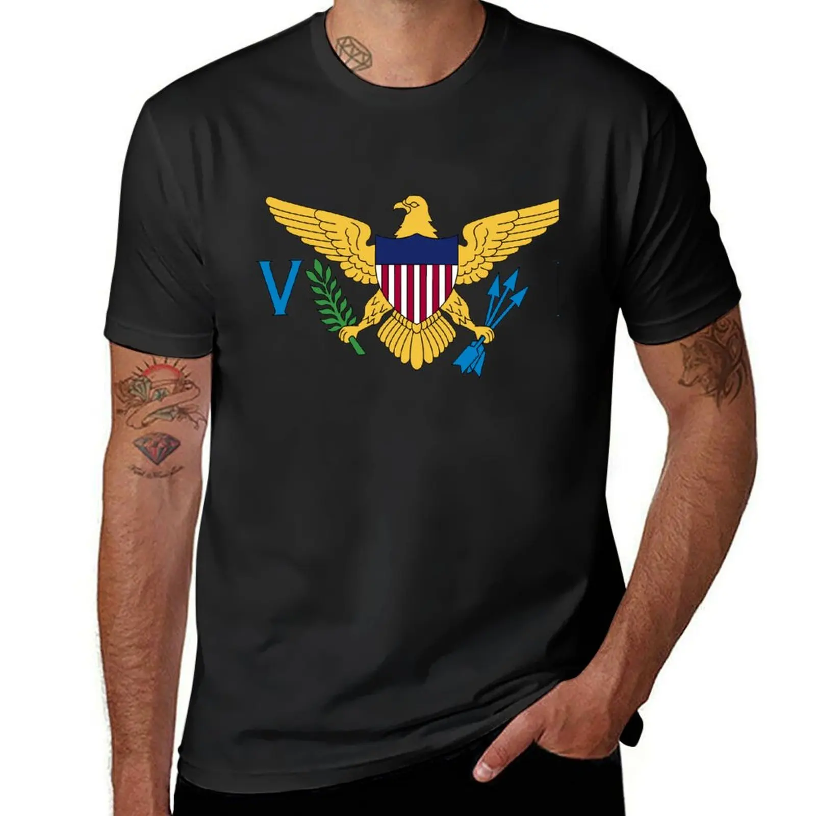 United States Virgin Islands Flag T-Shirt sublime anime tees mens t shirt