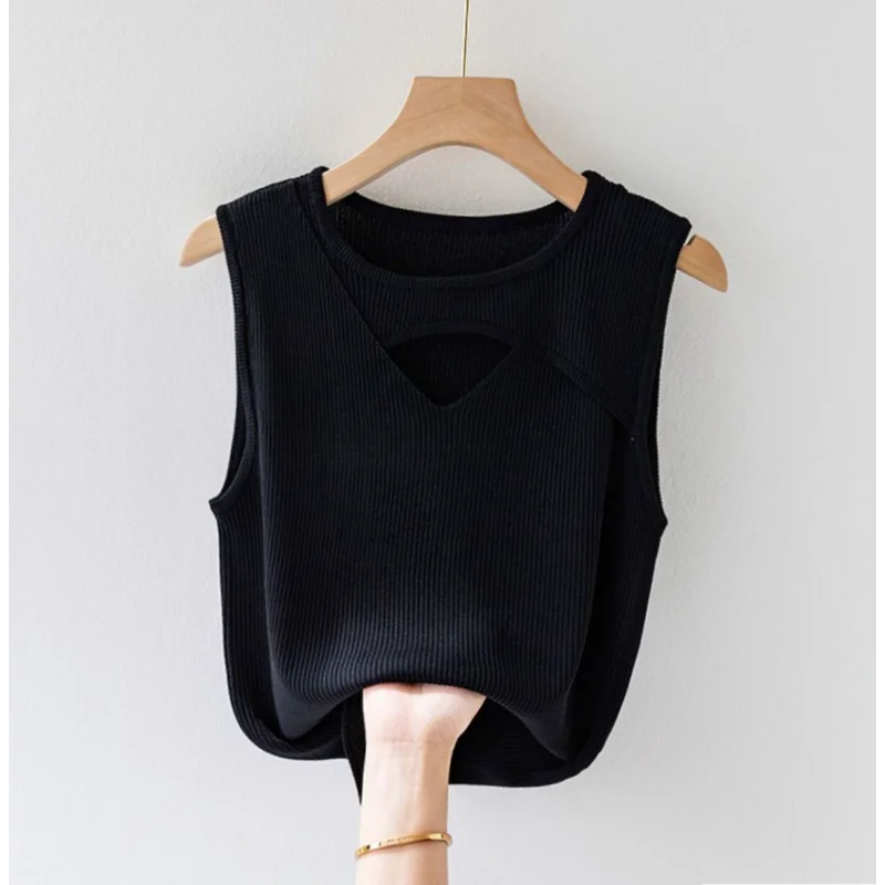 

Ice Silk Camisole Women's Hollow Bottoming Loose Sexy Sleeveless Vest Top