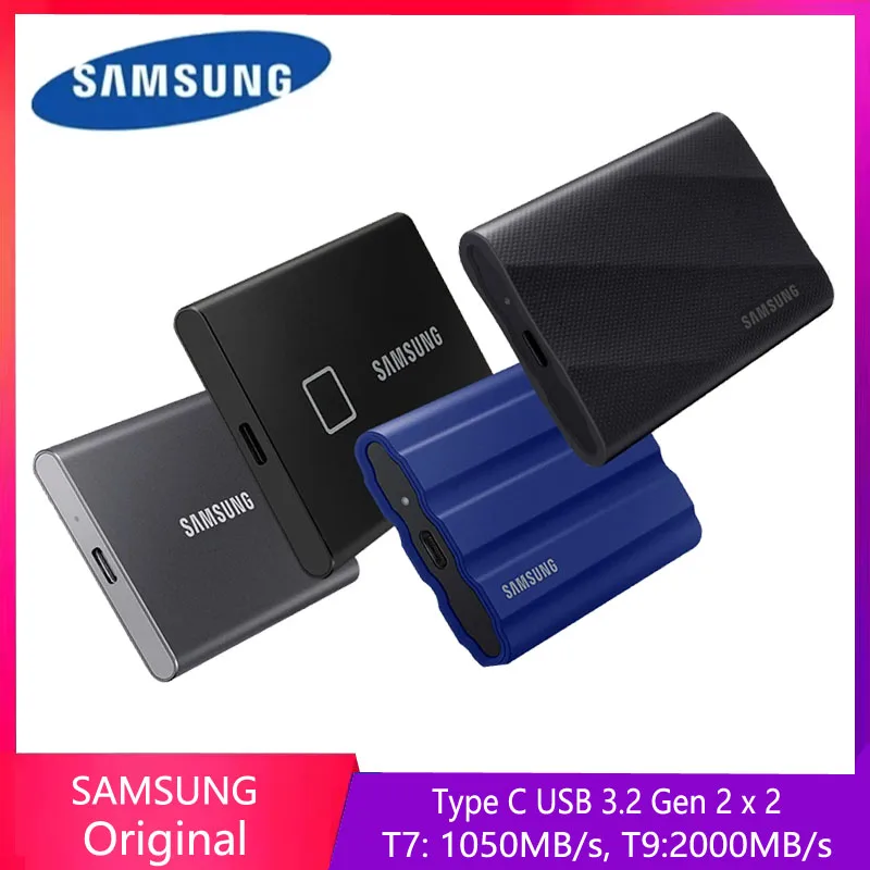 Samsung-unidad de estado sólido portátil T9 Shield, memoria externa táctil de 500GB, 1TB, 2TB, 4TB, T7, USB3.2Gen2x2, NVMe SSD, disco duro externo tipo C