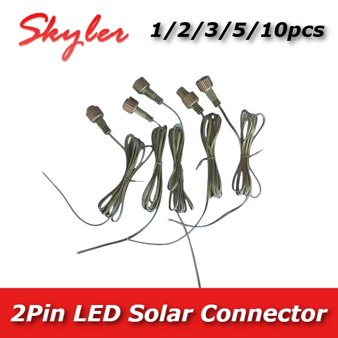 2Pin LED Connector With 25cm Connecting Wire for Solar String Lights 1A 0.25mm IP65 Outdoor Waterproof 2Pin LED Extension Cable