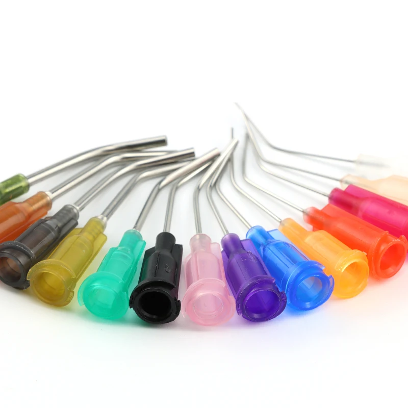 1inch 45 Degrees Elbow Various Specs Industrial Needle 14G-27G Bent Dispensing Needle Blunt Tip For Glue Applicator, Home Use