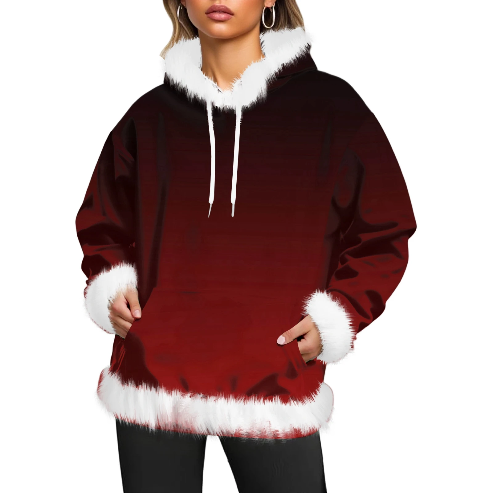 

Women'S Casual Fleece-Lined Hoodie With Long Sleeves And Pockets, A Sweatshirt Top Y2k Clothes Tops Women Ropa Mujer Top Feminin