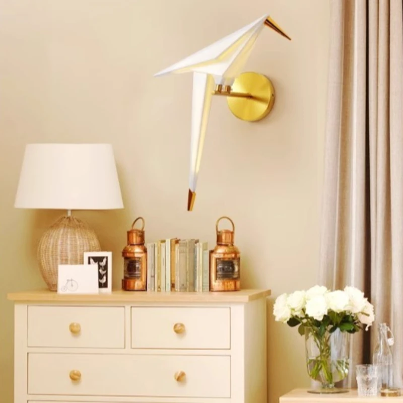 Nordic Acrylic White Bird Wall Lamps Wireless Corridor Staircase LED Lustry Home Decor 220V Indoor Lighting Background Lights
