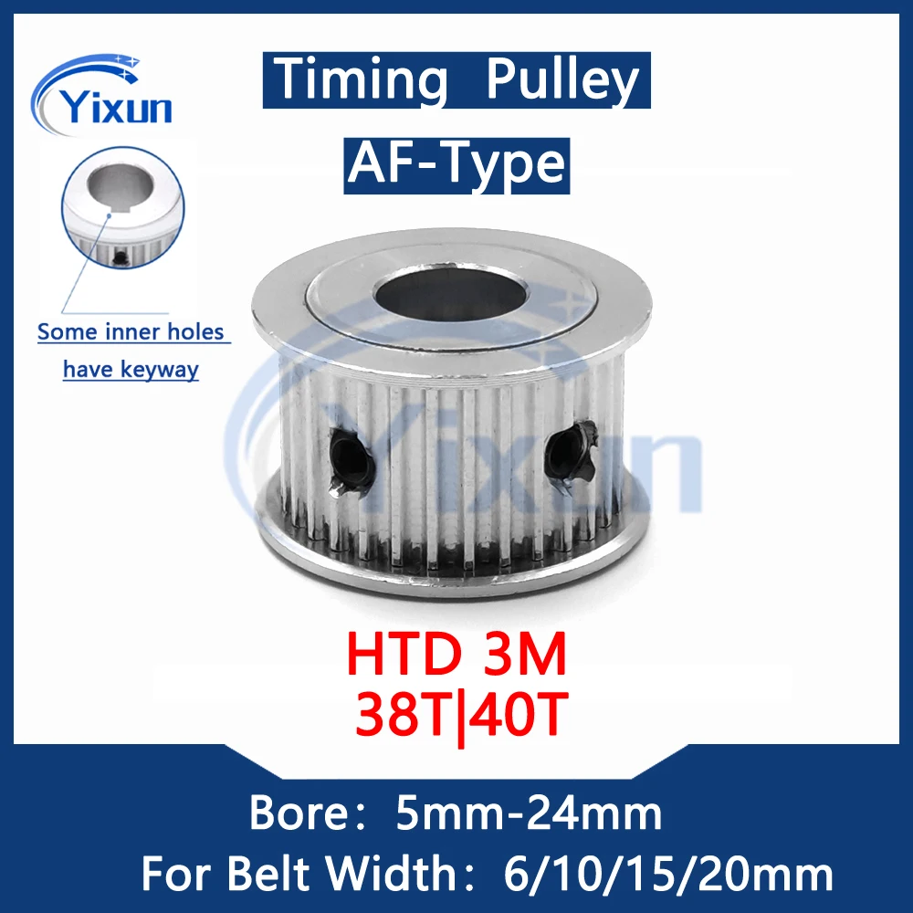 

HTD 3M Timing Pulley 38T 40 Teeth Keyway Bore 5mm-24mm For Belt Width 6/10/15/20mm HTD3M Synchronous Wheel Carving Machine Parts