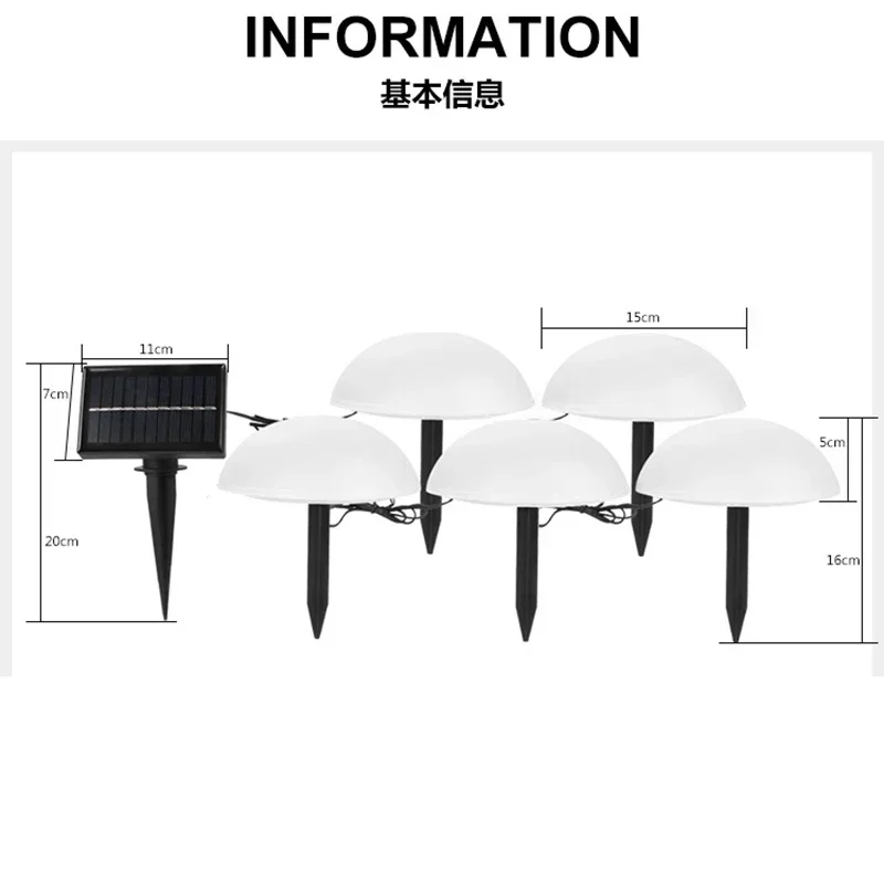 Solar Ground Lights para jardim gramado, lâmpadas impermeáveis, via ao ar livre, paisagem escadas, quintal deck, decoração lâmpada, 1 arrasto, 5