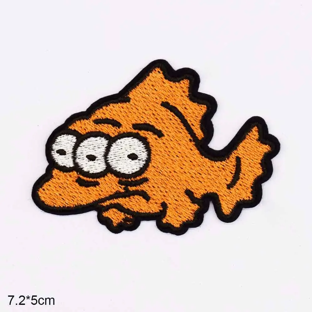 Ugly Fish Animal Iron On Embroidered Clothes Patches For Clothing Boys Man Wholesale