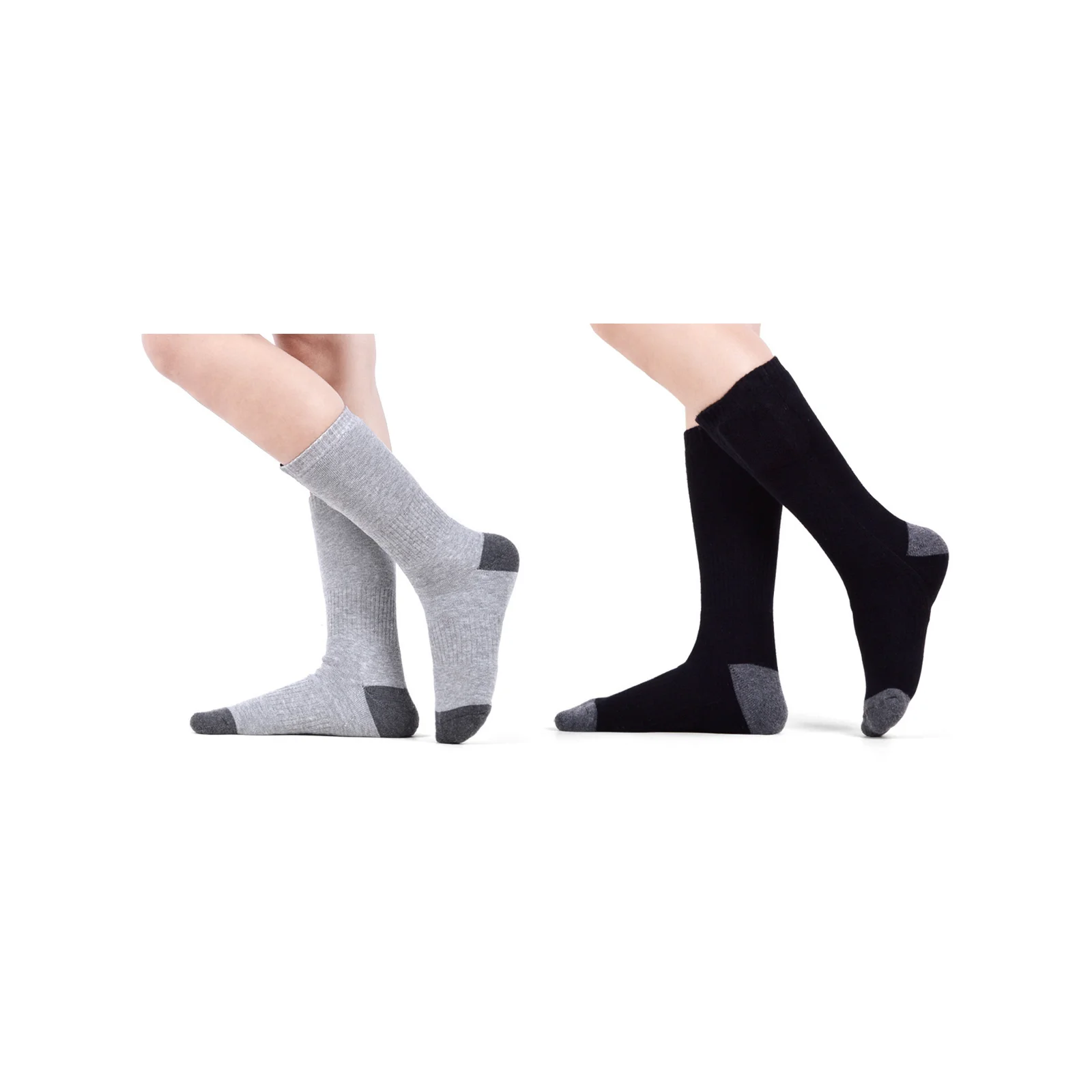 

Heated socks combination: 1 pair of gray + 1 pair of black electric heating socks