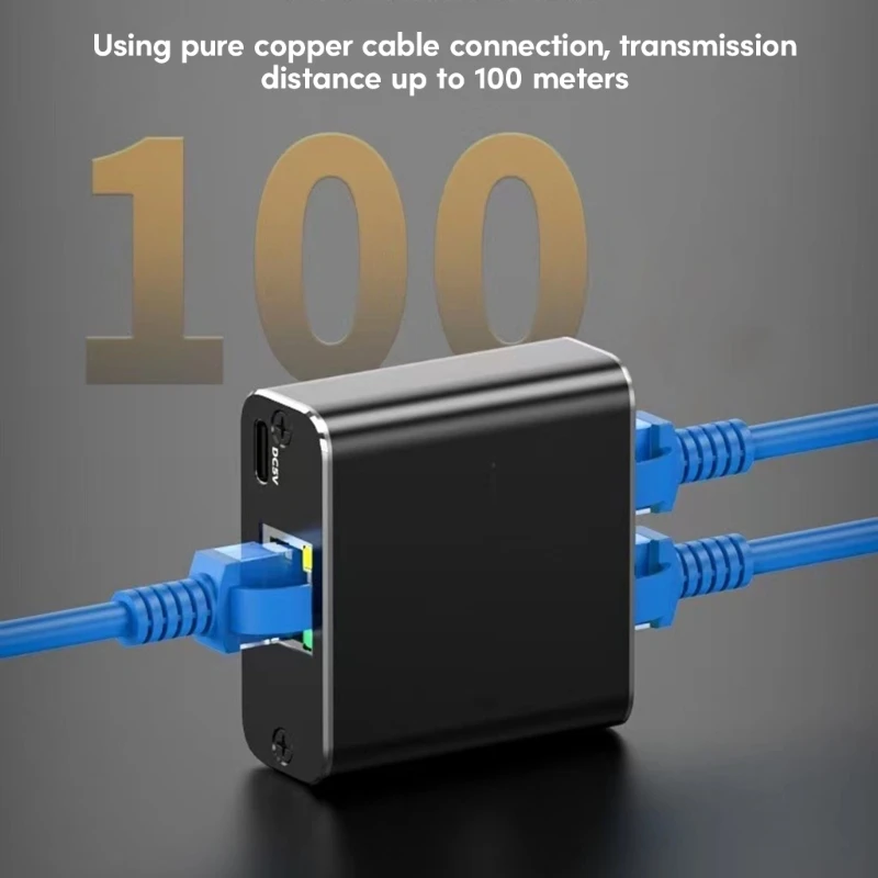 RJ45 الفاصل 1 إلى 2 1000/100Mbps RJ45 تمديد موصل مقرنة USB منفذ الطاقة للكمبيوتر محور التلفزيون راوتر