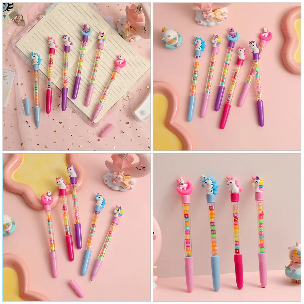 

6Pcs Cartoon Gel Pens Cute Design Smooth Ink Pens for School Office Study Note Taking Students Gift Writing Pen