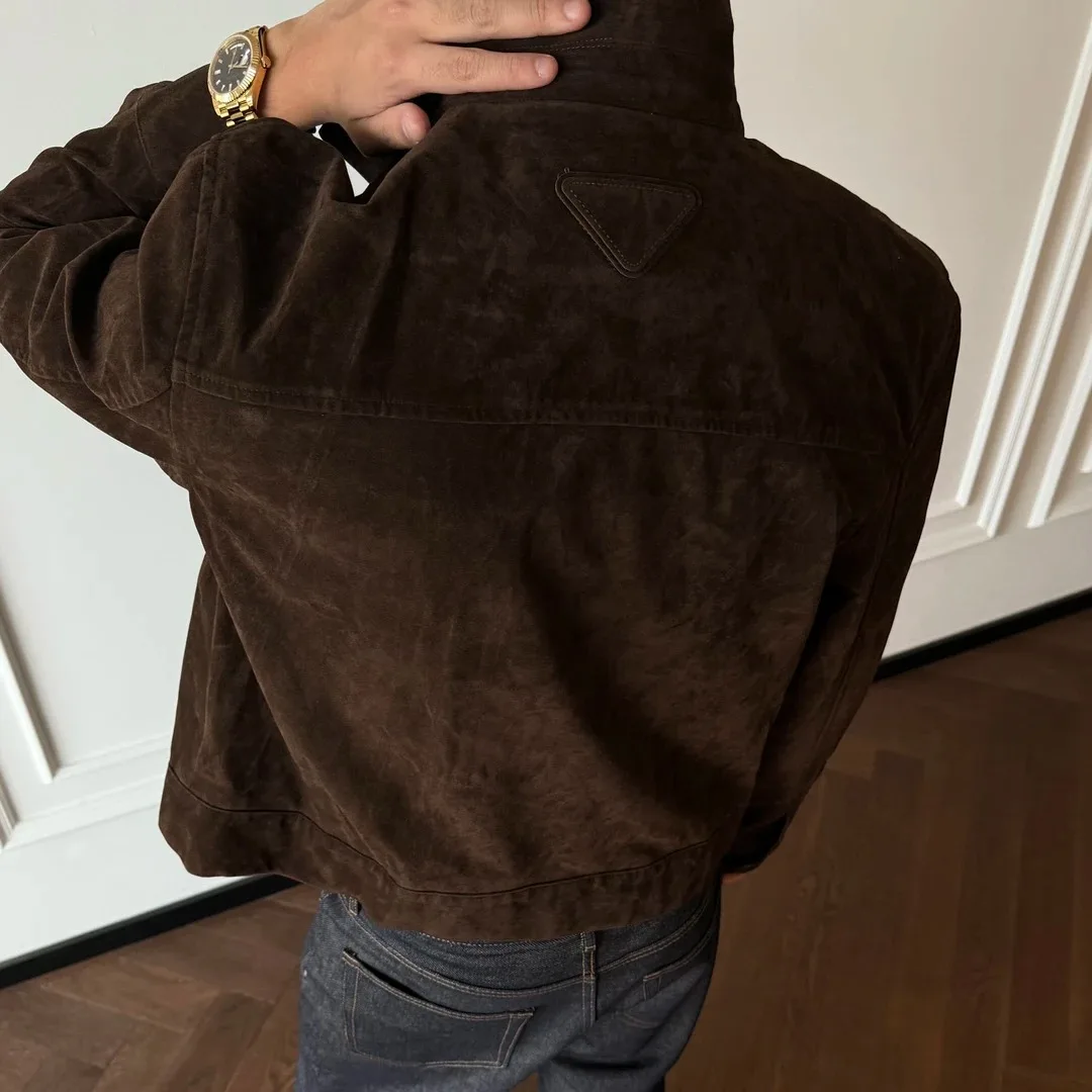 

Ретро Suede Feel ort Wide Fit Jaet на молнии American Vintage Velvet Jaet Мужчины Женщины Осень Faion Ci Casual Long Sve