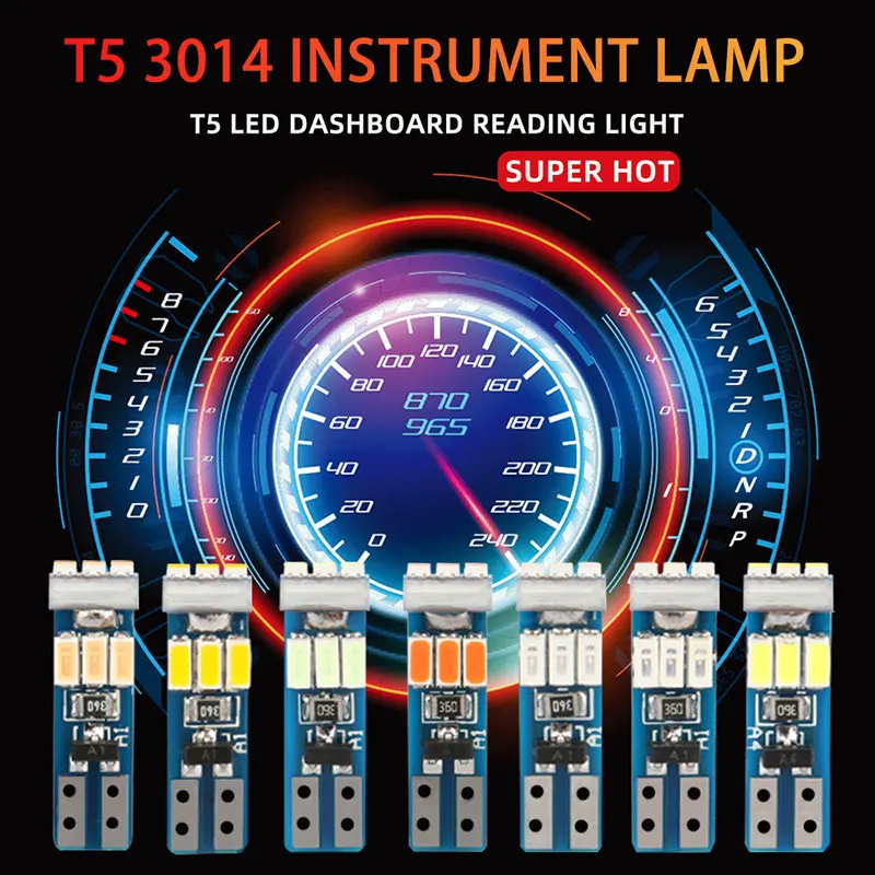 

20PCS T5 Canbus High Power W3W car interior lights 3014 9SMD Indicator Wedge Auto Instrument Lamp 12V Indicator Signal Bulbs