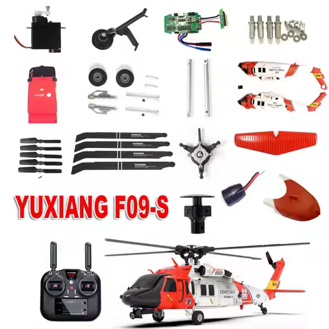 YUXIANG F09 F09S F09-S Helicopter UH60-Black Hawk Accessories Body Battery Blade Nose Landing Gear Parts