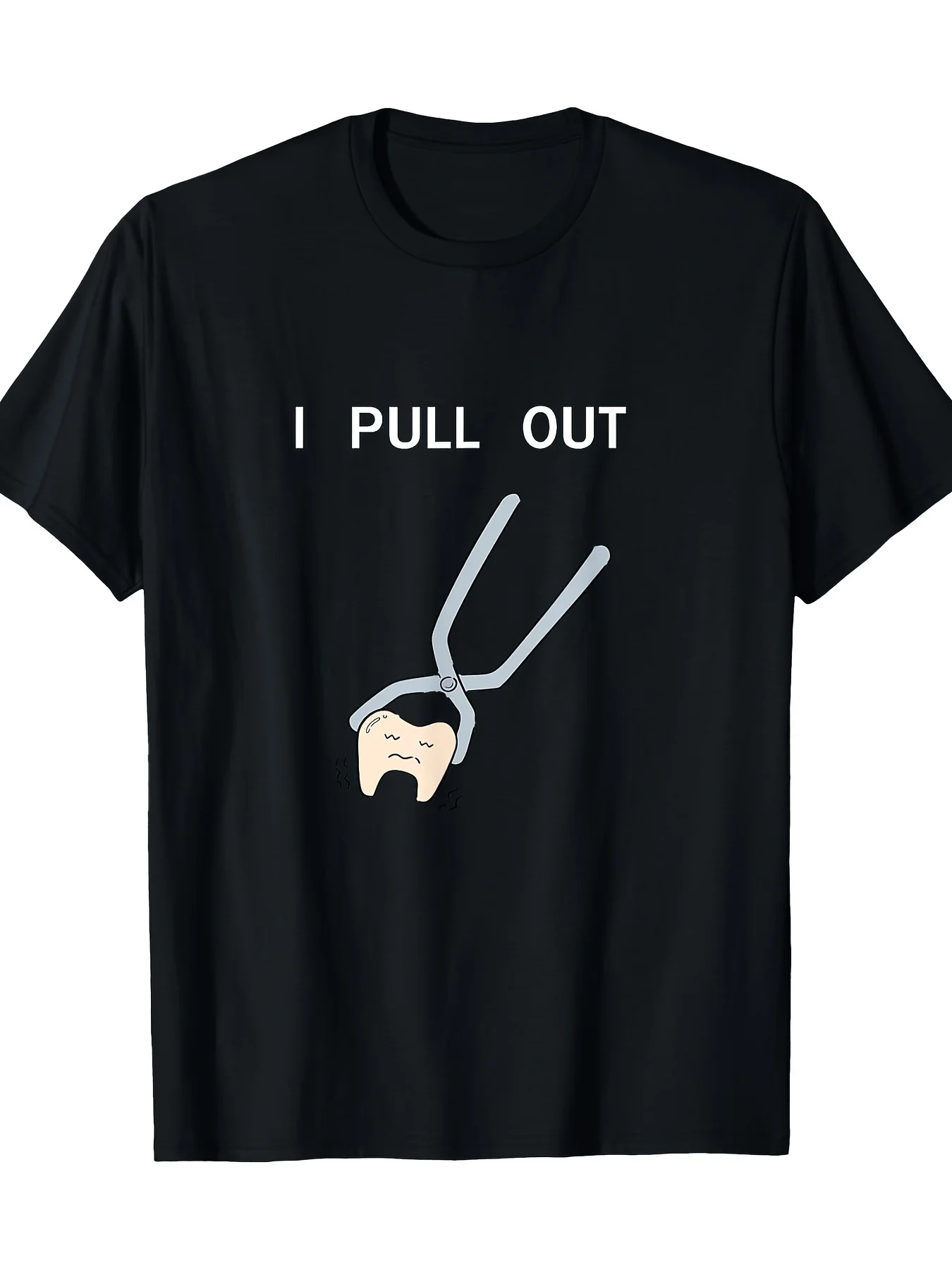 1pc, Men's Black Short-sleeve Round-neck T-shirt, Unique Street Style, Printed Design, Fashionable Choice for Spring and Summer