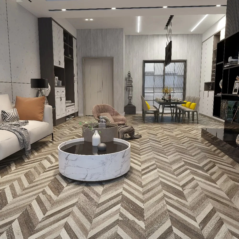 カスタマイズ版防水8x50石目柄ルーム用硬質コアSPCプラスチックフロア