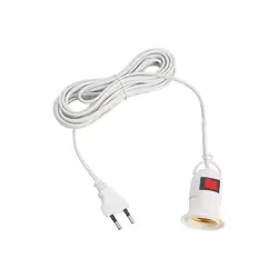 Convertidor de cable de extensión para iluminación colgante de restaurante, E27, 13 pies, interruptor de encendido/apagado, Bases de lámpara, soporte de enchufe, adaptador de lámpara