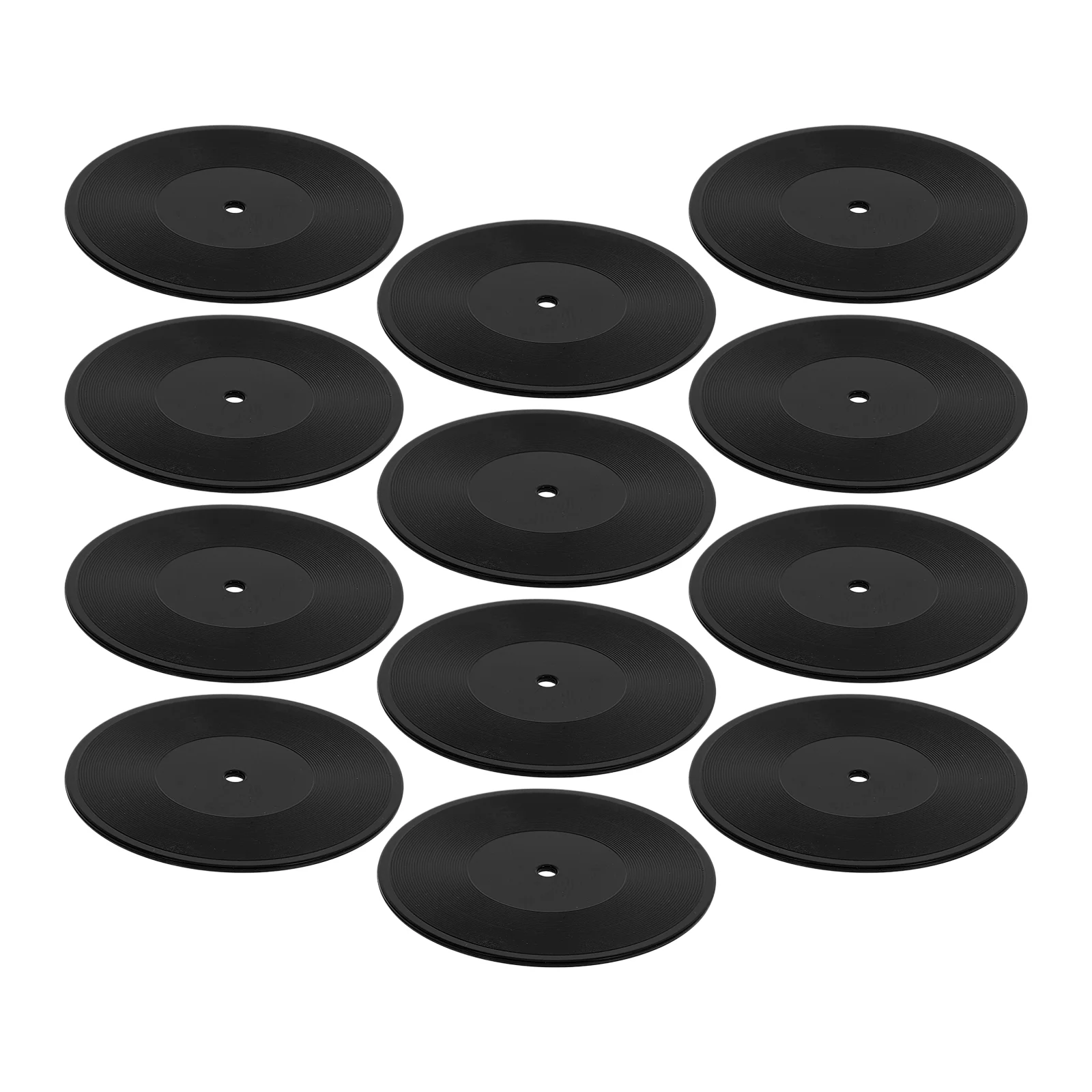 12 Pcs Mini Vinyl Model Record Decorations Miniatures Dollhouse Accessories Records for Crafts Toy