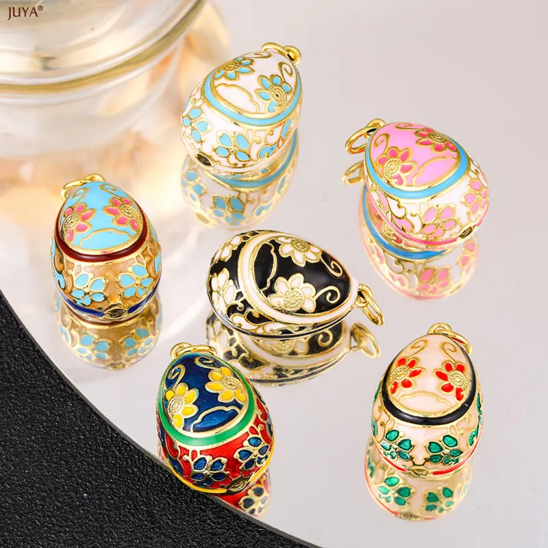 JUYA 3D Water Drop Pendant Enamel Print Charm For DIY Bohemia Folk Necklaces Fashion Jewelry Making Accessories