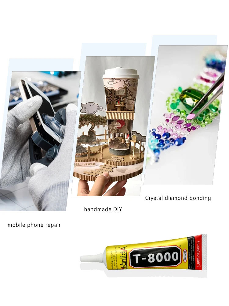 T8000 Transparent Gule Sticky Strong repair mobile LCD touch screen Metal Cloth Plastic waterproof