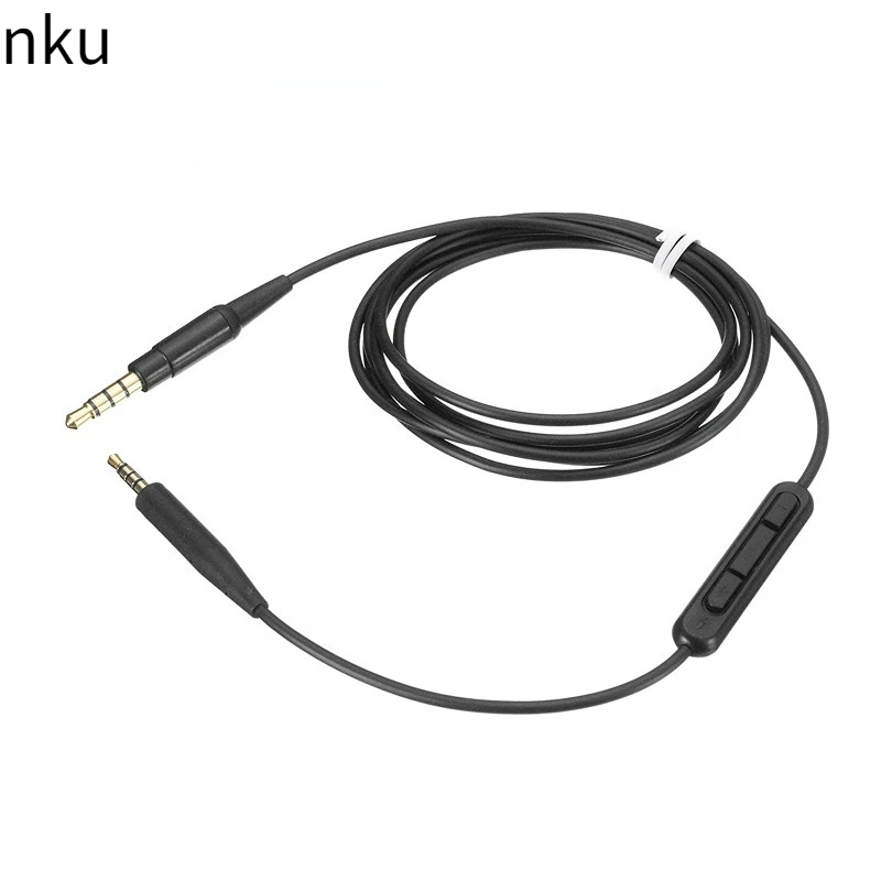 Nku 2.5mm To 3.5mm TRRS Aux Audio Cable with Mic Volume Control for BOSE QC35 QC25 OE2 Soundtrue Soundlink Headset 3.5 To 2.5