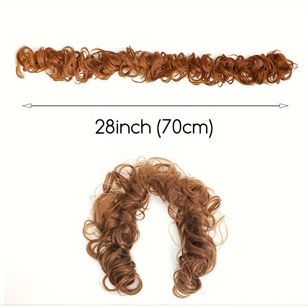 Caterpillar Hair Ring Curly Chignon Messy Bun Synthetic Hair Extension With Elastic Band Fake Hairpieces For Women