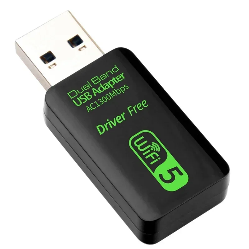 Routeur de carte réseau sans fil USB, sans pilote, 5G, touristes, bande Gigabit, 1300M pour PC, 1 PC