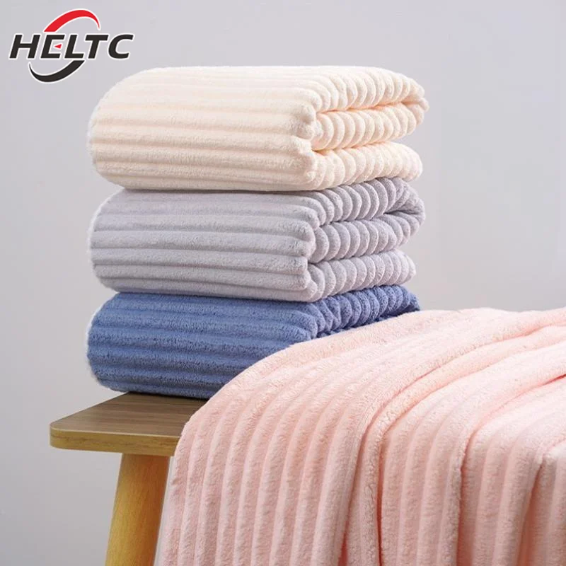 منشفة صوف مرجاني، لون خالص، ناعمة وماصة، متعددة الأغراض، مناسبة لحمامات الفنادق.