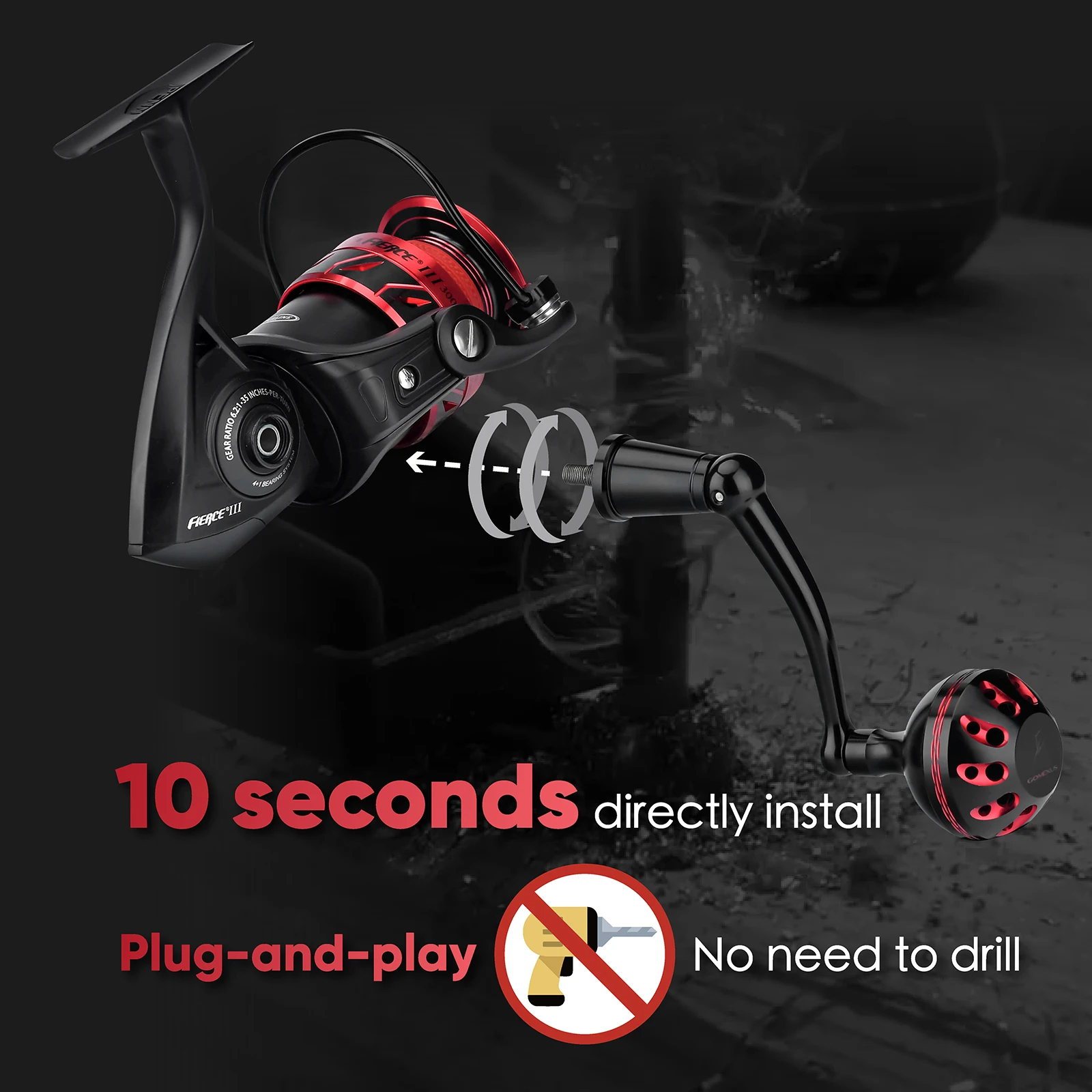 Gomexus manija aluminio Plug and Play para Penn Fierce III/IV - imagen 3
