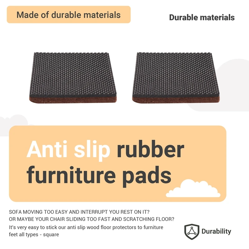 แผ่นรองเฟอร์นิเจอร์กันลื่น - ที่จับเฟอร์นิเจอร์ระดับพรีเมียม เท้าเฟอร์นิเจอร์แบบมีกาวในตัวที่ดีที่สุด - แผ่นรองเฟอร์นิเจอร์ไม่ลื่นไถลที่สมบูรณ์แบบ Flo