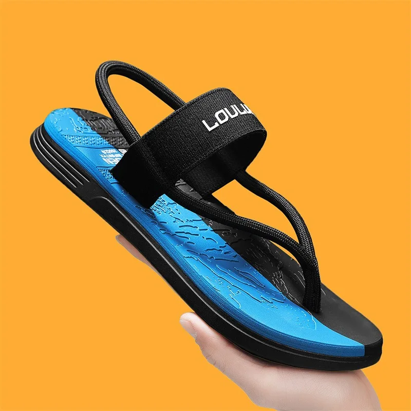 New sandals men's non-slip pvc summer slippers outer wear men's eva lightweight platform beach shoes