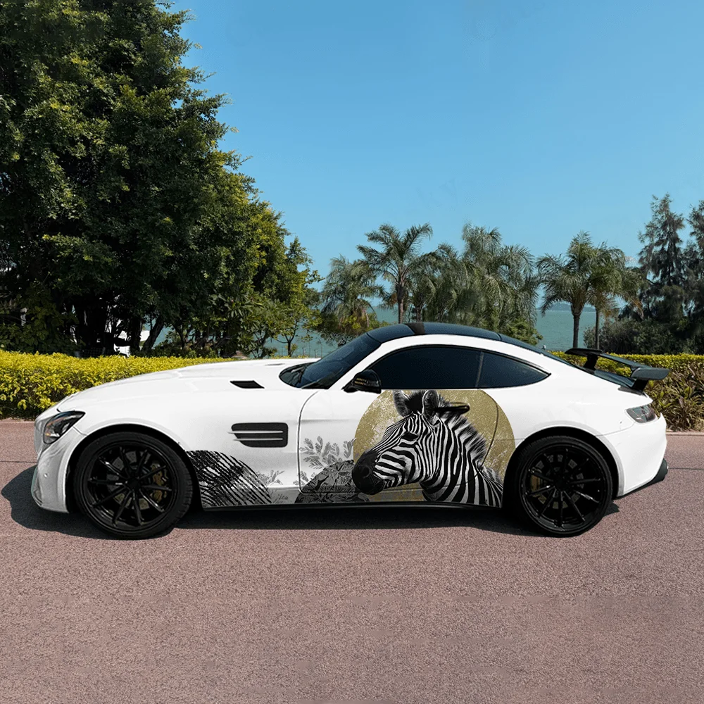 

Черно-белые наклейки с изображением зебры для автомобиля, грузовика, прочные, устойчивые к выцветанию, легко наносятся и снимаются, виниловые наклейки для авто.