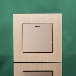 EU standard 86*86mm switch Aluminum brushed panel LED light switch One switch single control double control wall switch CE Rohs