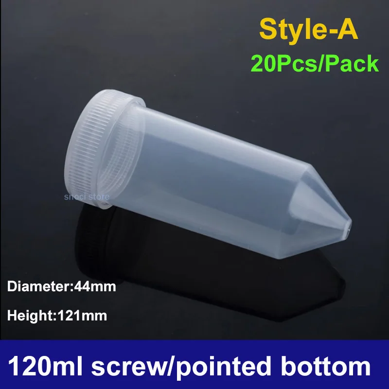 120ml Conical Centrifuge Tubes Plastic Test Tubes with Screw Caps, Container with Graduated/round bottom no Graduated 20/30Pcs