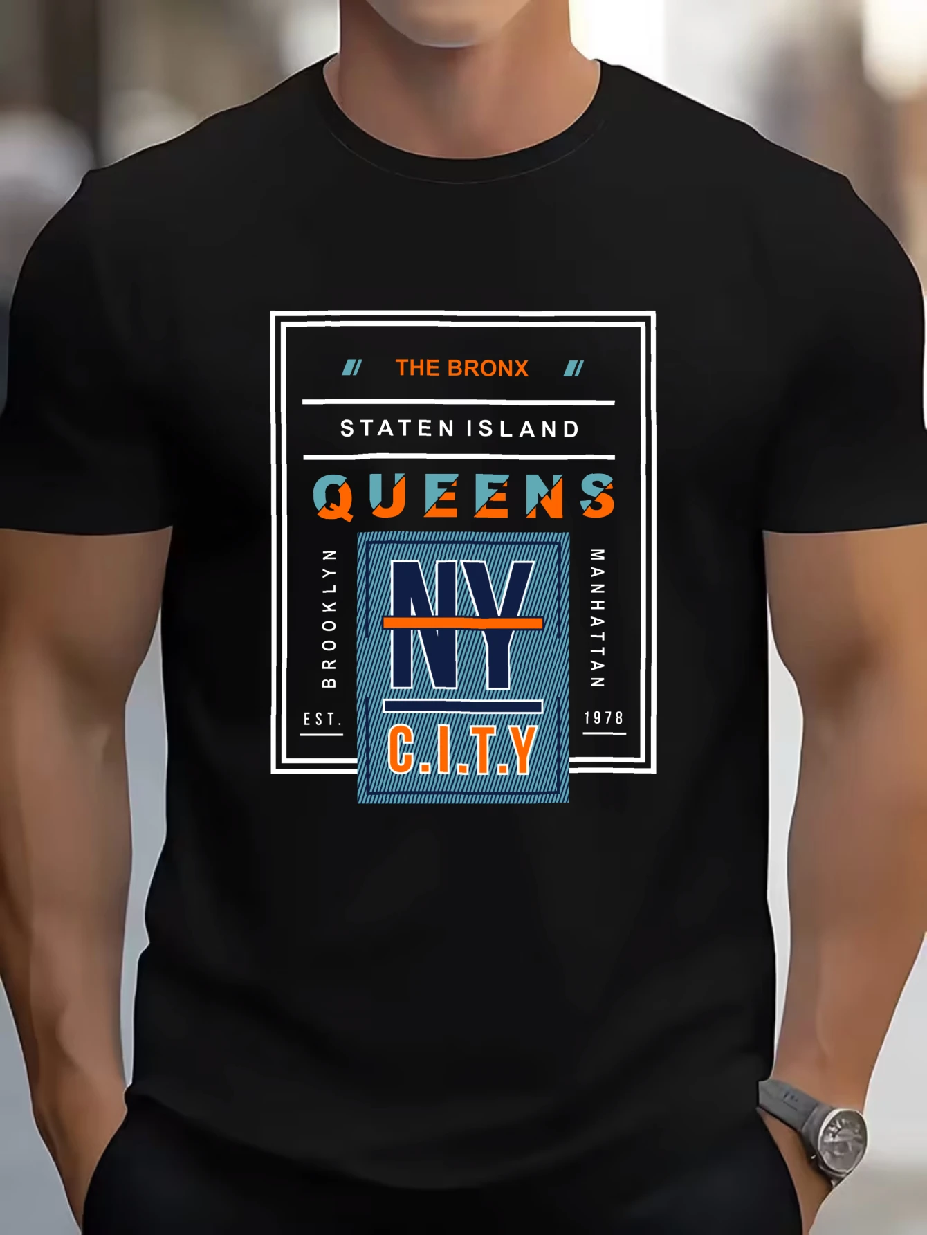 

Retro Superior Slogan Graphic T-Shirt for Men, Street Style Short Sleeve Tee, Motivational Slogan Print Tops